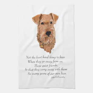 Irish Terrier Rainbow Bridge Tea Towel