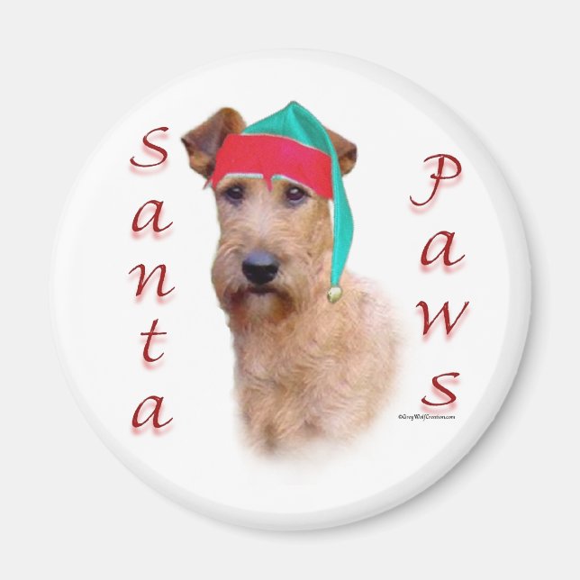 Irish Terrier Santa Paws Magnet (Front)