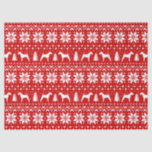 Irish Terrier Silhouettes Christmas Pattern Red Tissue Paper<br><div class="desc">Festive Red and White Christmas Sweater Style Pattern with Irish Terrier Silhouettes</div>