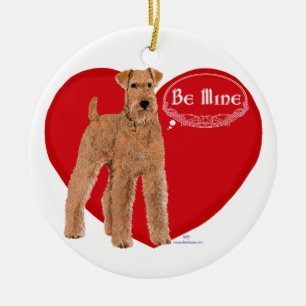 Irish Terrier Valentine Ceramic Ornament