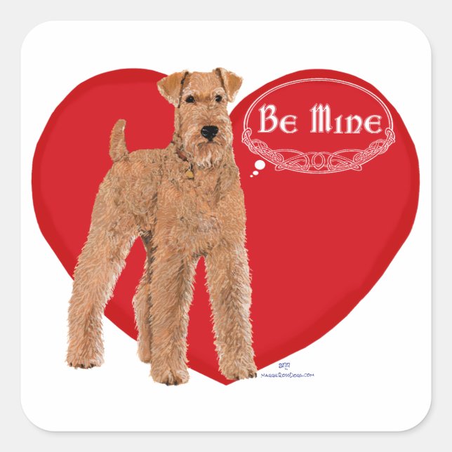Irish Terrier Valentine Square Sticker (Front)
