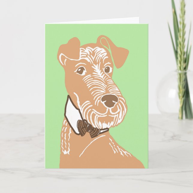 Irish Terrier Wearing a Bowtie Greeting Card (Front)