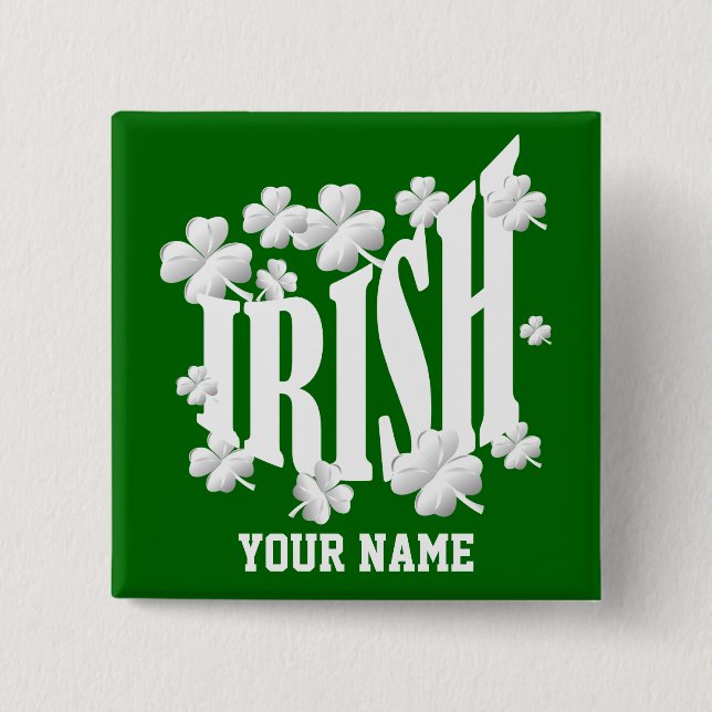 Irish  text 15 cm square badge (Front)