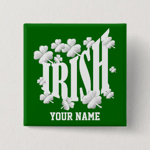 Irish text 15 cm square badge