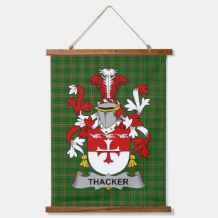 Irish Thacker Coat of Arms Family Crest Hanging Tapestry