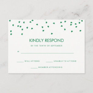 Irish Theme Shamrock Confetti Wedding Response