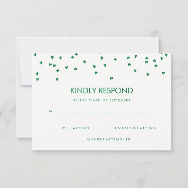 Irish Theme Shamrock Confetti | Wedding Response (Front)