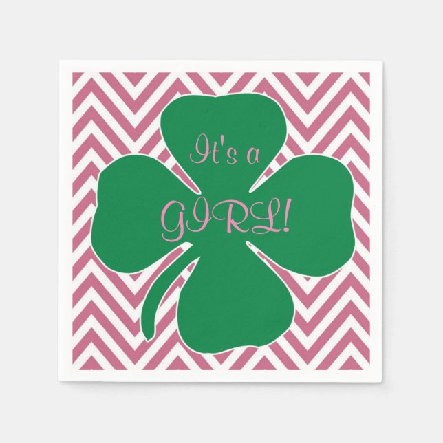 Irish Themed Girl Baby Shower Napkins (Front)