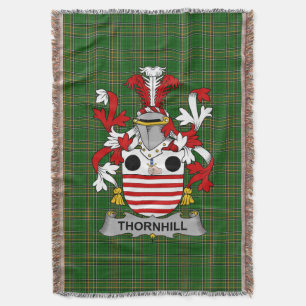 Irish Thornhill Coat of Arms Family Crest Ireland Throw Blanket