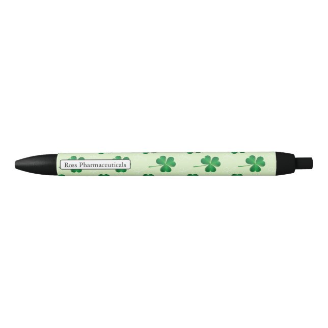 irish three leaves clover pattern black ink pen (Front)