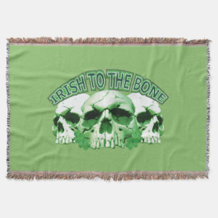 Irish to the Bone Skull Throw Blanket