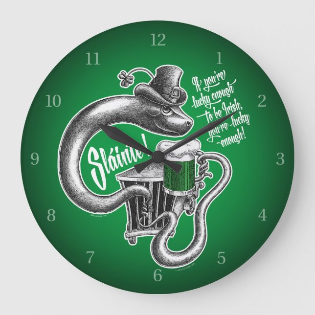 Irish Toast Large Clock (Front)