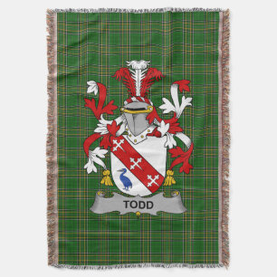 Irish Todd or Tod Coat of Arms Family Crest Irela Throw Blanket
