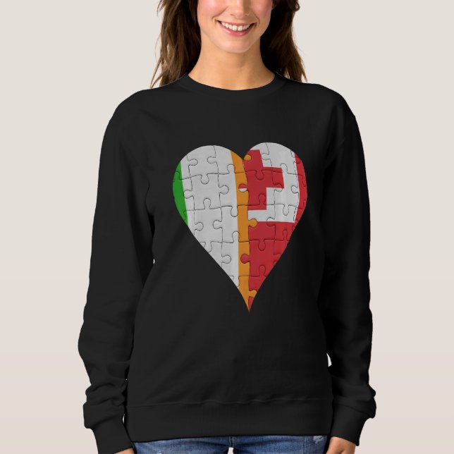 Irish Togan Flag Heart Sweatshirt (Front)