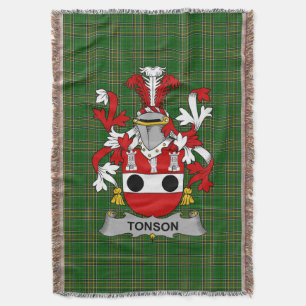 Irish Tonson Coat of Arms Family Crest Ireland Throw Blanket