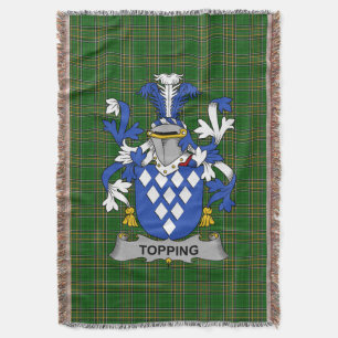 Irish Topping Coat of Arms Family Crest Ireland Throw Blanket
