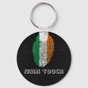 Irish touch fingerprint flag key ring