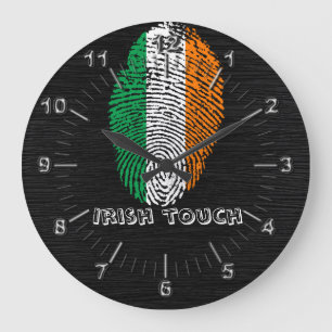 Irish touch fingerprint flag large clock