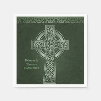 Irish Traditional Celtic Cross Wedding Napkin