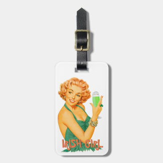 IRISH TRAVEL TAG, IRISH GIRL+ GREEN BEER PINUP TAG