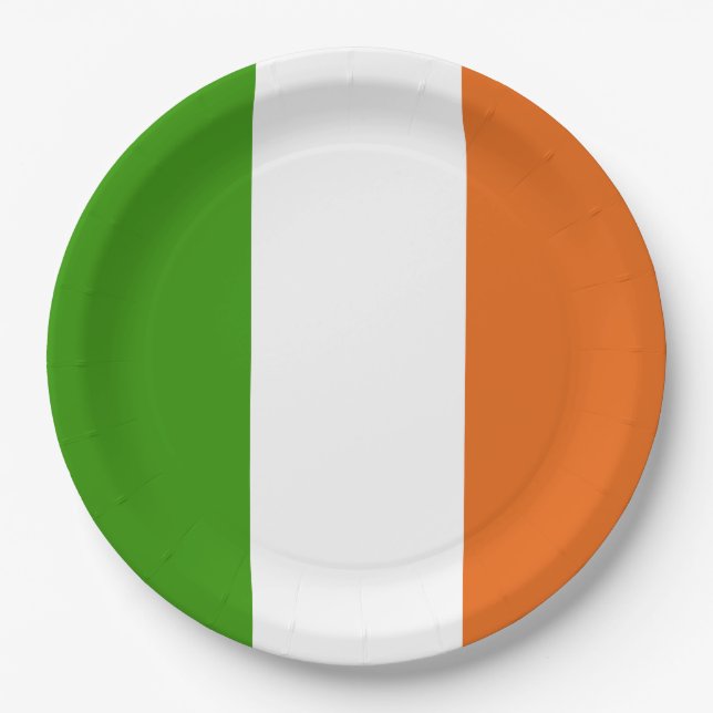 Irish Tricolor Party Paper Plate (Front)