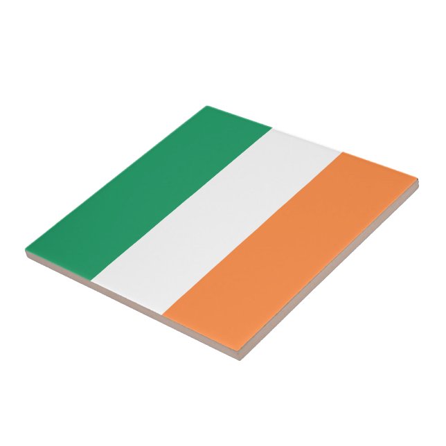 Irish tricolour flag patriotic modern ceramic tile (Side)