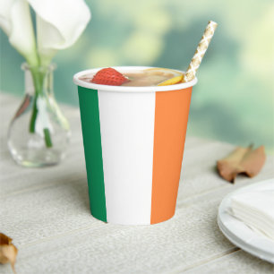 Irish tricolour flag patriotic Saint Patrick's Day Paper Cups