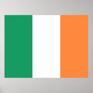 Irish tricolour flag patriotic Saint Patrick's Day Poster