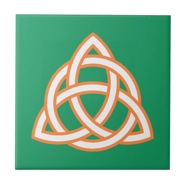Irish Trinity Knot Triquetra Celtic Patricks Day Ceramic Tile (Front)