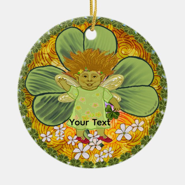 Irish Troll  Ceramic Ornament (Front)