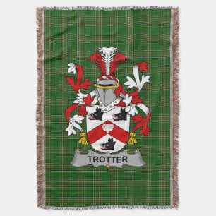 Irish Trotter Coat of Arms Family Crest Ireland Throw Blanket