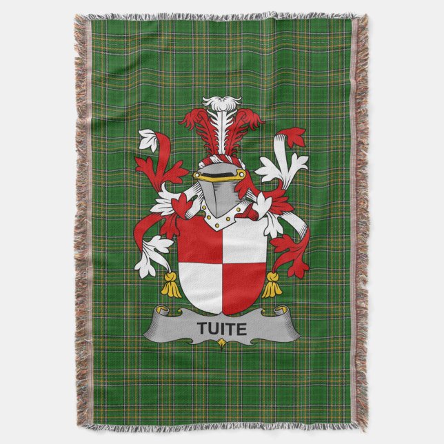  Irish Tuite Coat of Arms Family Crest Ireland Throw Blanket (Front Vertical)