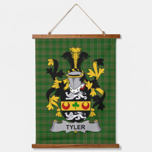 Irish Tyler Coat of Arms Family Crest Hanging Tapestry