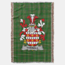  Irish Tyrrell or Terrell Coat of Arms Family Cres