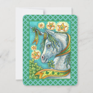 IRISH UNICORN ST. PATRICK'S DAY FANTASY HORSE Flat Holiday Card