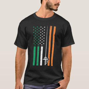 Irish Us Flag Fencing Sword Vintage St Patrick Day T-Shirt