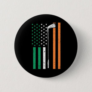 Irish Us Flag Golf Vintage St Patrick Golfing Patr 6 Cm Round Badge