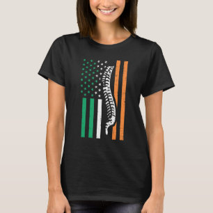 Irish Us Flag Spine St Patricks Day Patriotic Chir T-Shirt