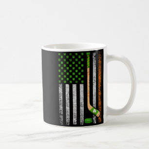 Irish Usa Flag Leprechaun Lucky Hockey St. Patrick Coffee Mug
