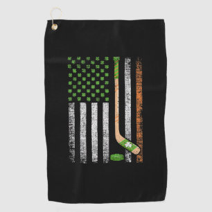 Irish USA Flag Leprechaun Lucky Hockey St. Patrick Golf Towel
