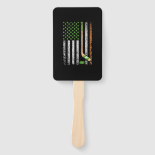 Irish USA Flag Leprechaun Lucky Hockey St. Patrick Hand Fan