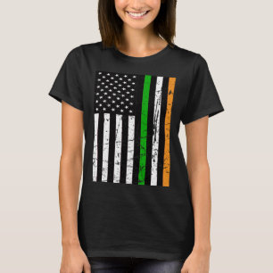 Irish USA Flag Souvenir Distressed Ireland Adults T-Shirt