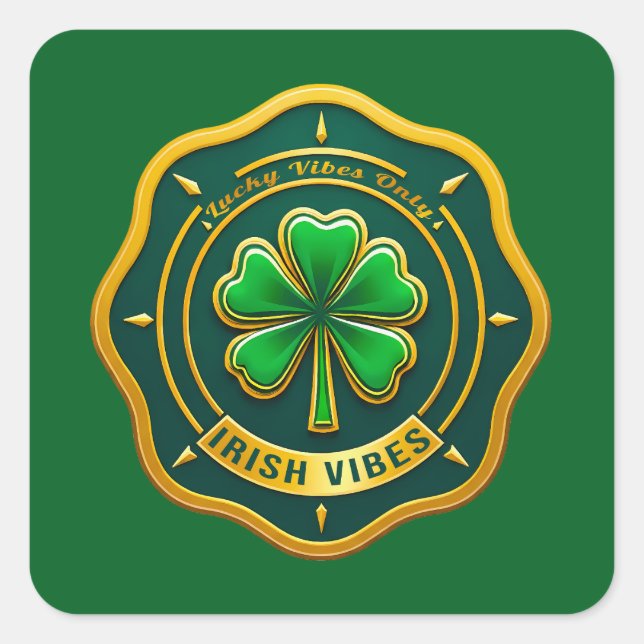 Irish Vibes Club St Patrick’s Day - Autocolante Square Sticker (Front)