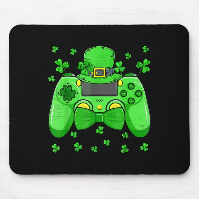 Irish Video Game Controller Bow Tie St Patricks Da Mouse Pad (Front)