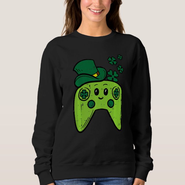 Irish Video Game Controller St Patrick Day Gamer B Sweatshirt (Front)