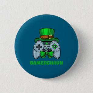 Irish Video Game Controller St Patrick's Day Gamer 6 Cm Round Badge