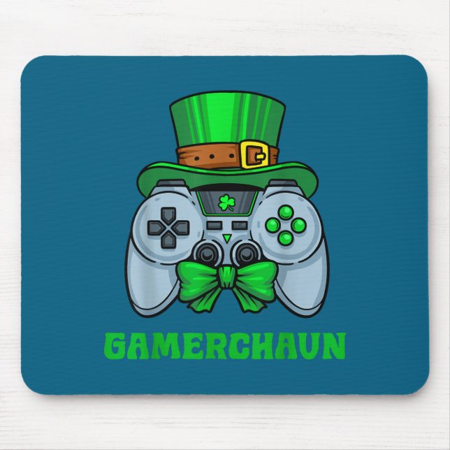 Irish Video Game Controller St Patrick's Day Gamer Mouse Pad (Front)