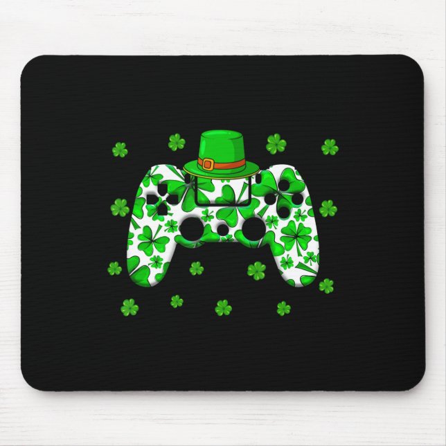 Irish Video Game Controller St Patricks Day Gamer  Mouse Pad (Front)