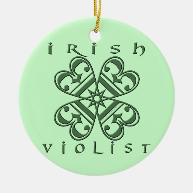 Irish Violist Ceramic Tree Decoration (Front)