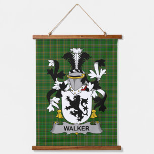 Irish Walker Coat of Arms Family Crest Hanging Tapestry